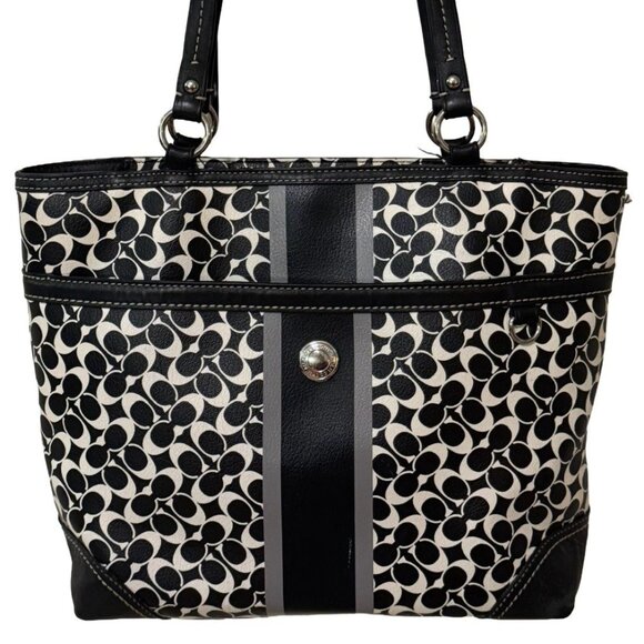 Coach Handbags - Coach Chelsea Heritage Stripe Signature Handbag Tote Purse